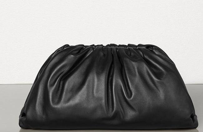 Bottega Veneta The Pouch Black Calfskin Leather Clutch