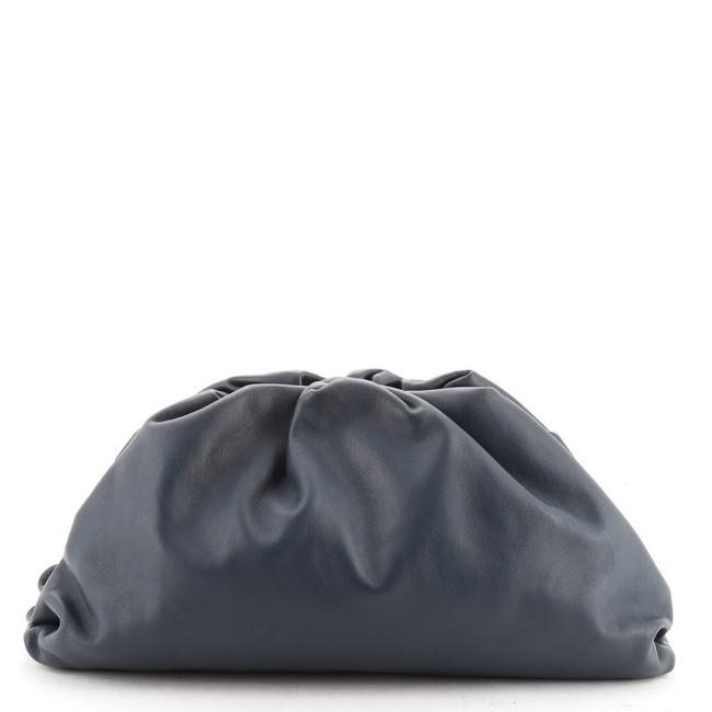 Bottega Veneta The Pouch Large Blue Leather Clutch