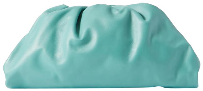 Bottega Veneta The Pouch Large Gathered Light Blue Leather Clutch