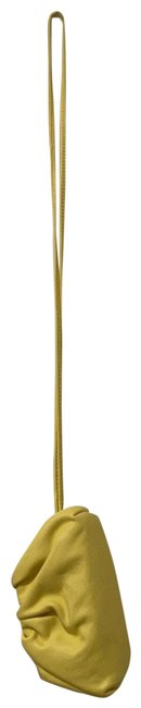 Bottega Veneta The Pouch Mini Gathered Leather Pastel Yellow Clutch