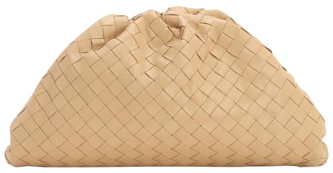 Bottega Veneta The Pouch Almond Leather Clutch