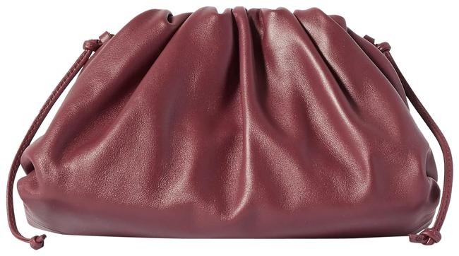 Bottega Veneta The Pouch Small Gathered Burgundy Leather Clutch