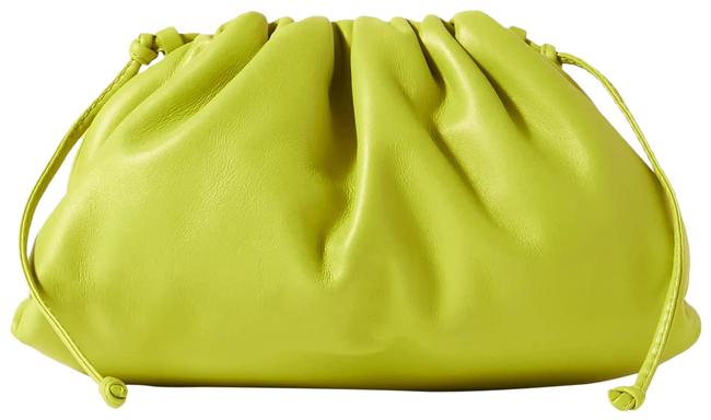 Bottega Veneta The Pouch Small Gathered Green Leather Clutch
