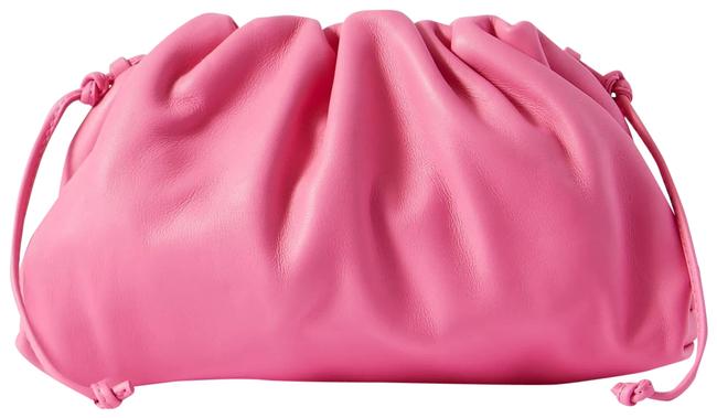 Bottega Veneta The Pouch Small Gathered Pink Leather Clutch