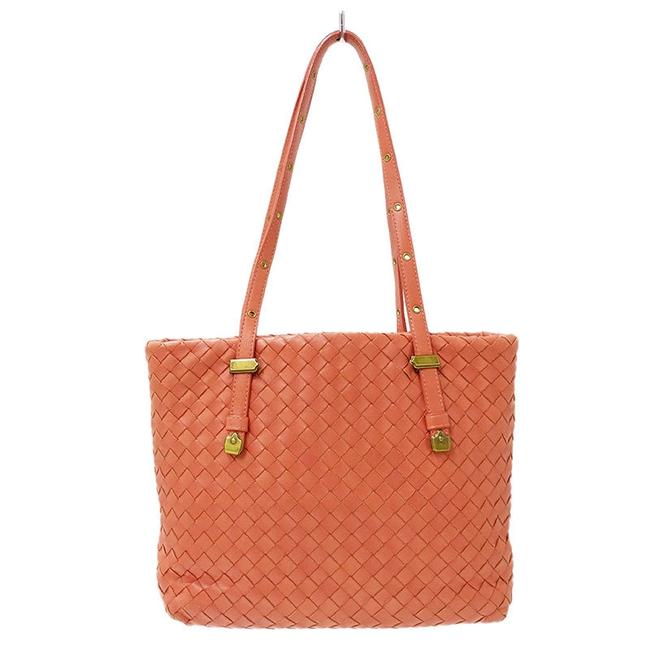 Bottega Veneta Tote Leather Pink Intrecciato Shoulder Bag