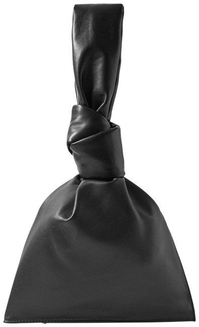 Bottega Veneta Twist Bv Knotted Black Leather Clutch