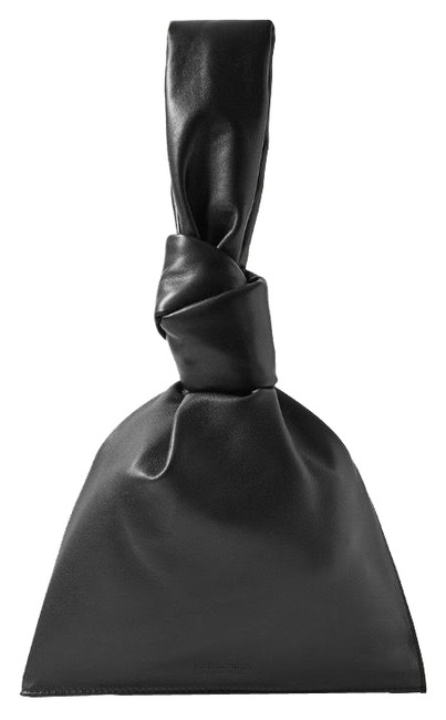 Bottega Veneta Twist Bv Knotted Leather Pouch Black Clutch