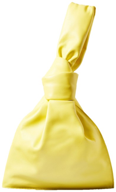Bottega Veneta Twist Bv Knotted Yellow Leather Clutch