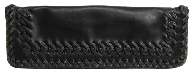 Bottega Veneta Unisex Black Leather Clutch