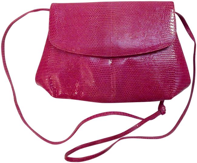 Bottega Veneta Vintage 70s Pink Lizard Skin Leather Shoulder Bag