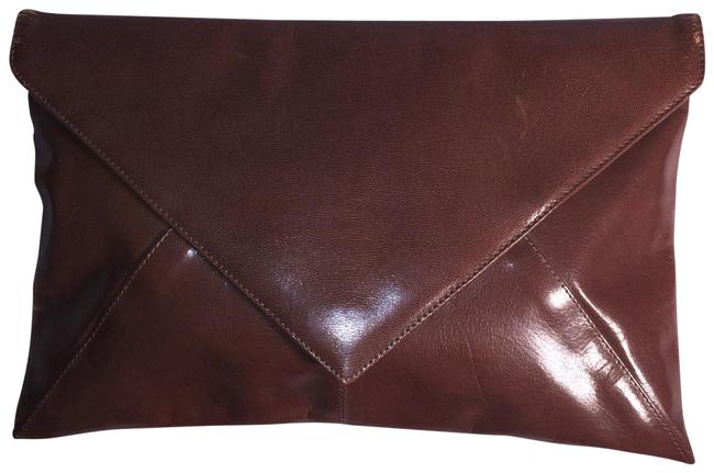 Bottega Veneta Vintage Brown Envelope Leather Clutch