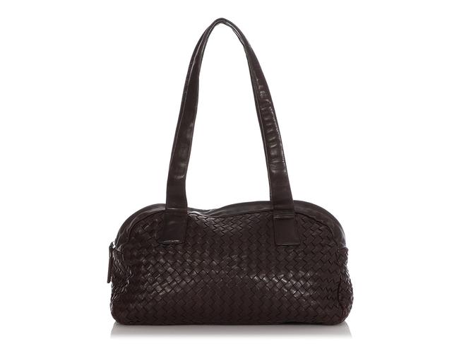 Bottega Veneta Vintage Intrecciato Brown Leather Shoulder Bag
