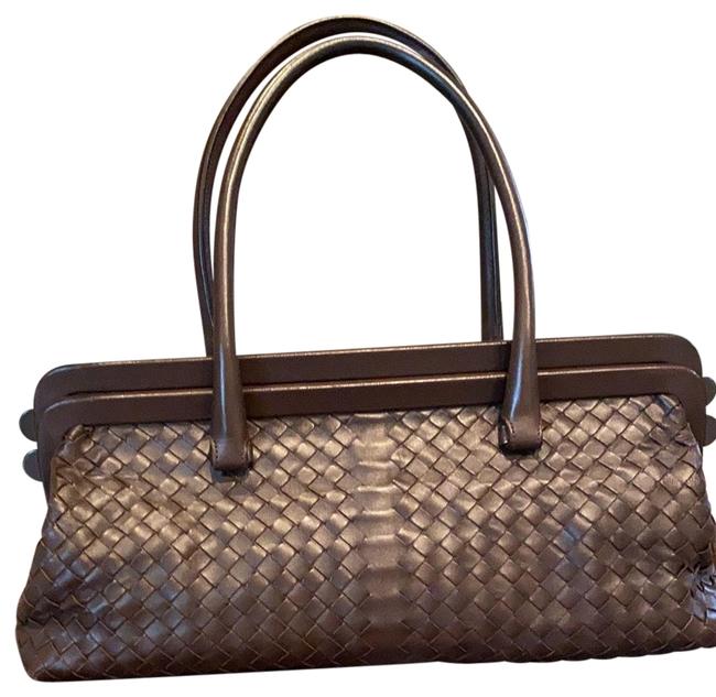 Bottega Veneta With Certification Of Brown Leather Clutch