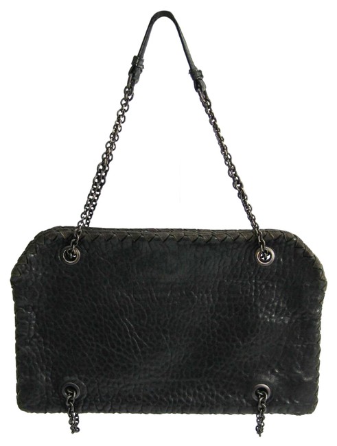 Bottega Veneta Womens Black Leather Shoulder Bag