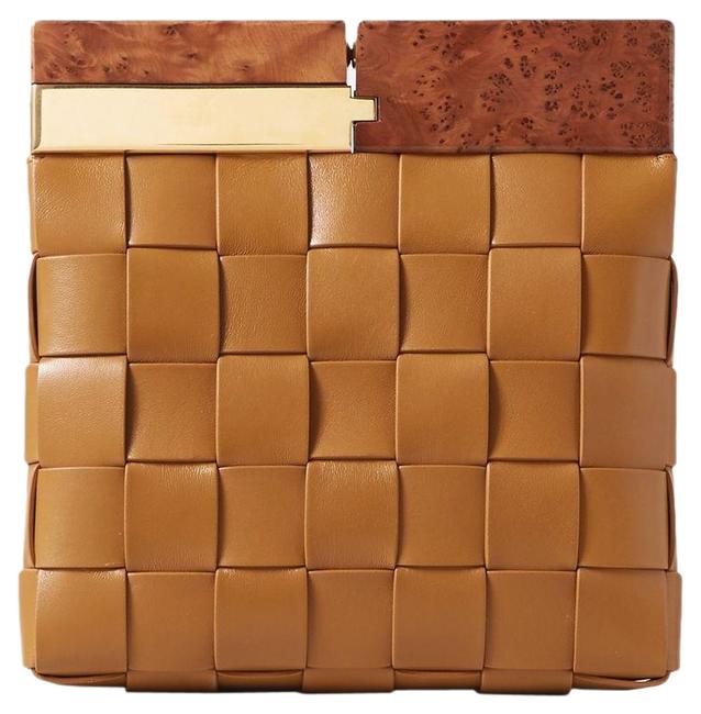 Bottega Veneta Wood Intrecciato Leather Clutch
