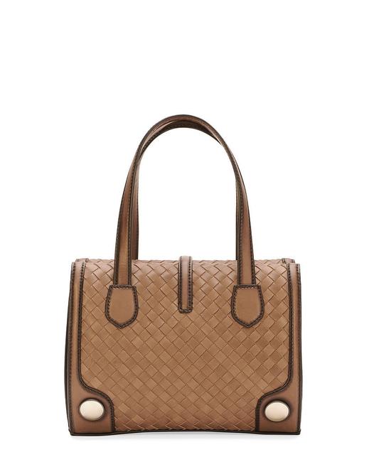Bottega Veneta Woven Brown Leather Satchel