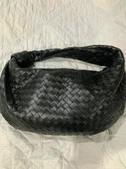 Bottega Veneta Woven Jodie Black Lambskin Leather Hobo Bag