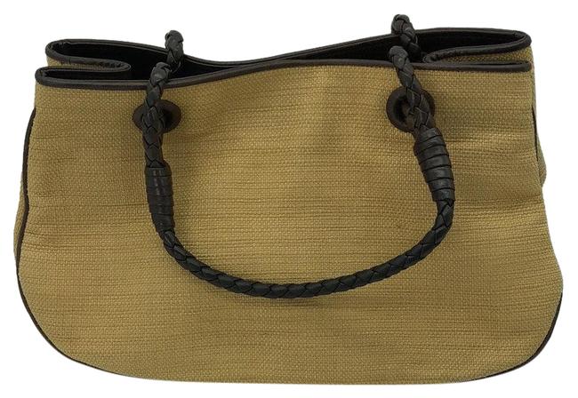 Bottega Veneta Basketweave Handbag Tan and Brown Baguette
