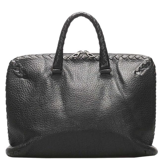 Bottega Veneta Black Intrecciato Leather Business Bag Wristlet