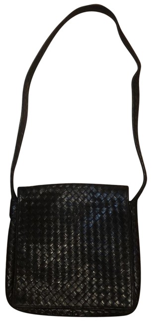 Bottega Veneta Black Leather Messenger Bag