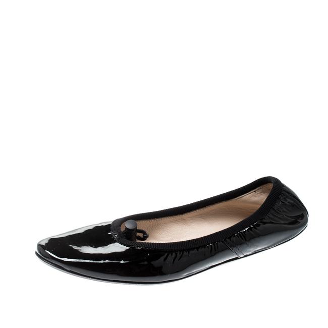 Bottega Veneta Black Patent Leather Scrunch Ballet34 Flats