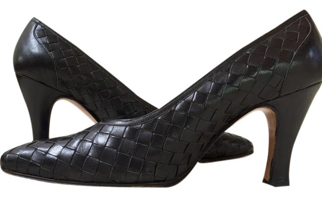 Bottega Veneta Black Woven Pumps