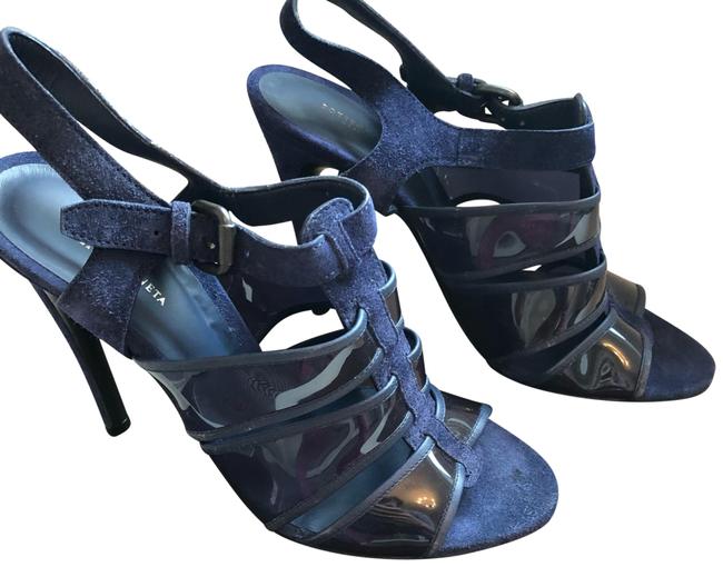 Bottega Veneta Blue and Black Sandals