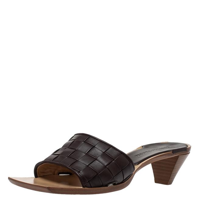 Bottega Veneta Brown Intrecciato Leather Open38 Sandals