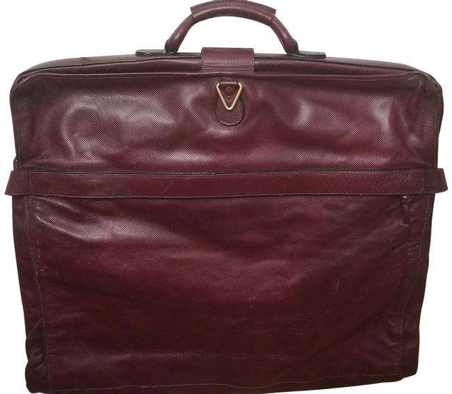 Bottega Veneta Burgandy Textured Leather Embossed WeekendTravel Bag