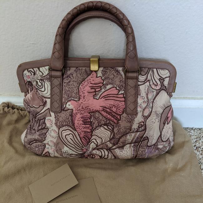 Bottega Veneta Colibri Intrecciato Hummingbird PinkMauveTan Silk Baguette