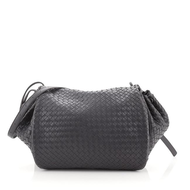Bottega Veneta Flap Intrecciato Nappa Medium Blue Leather Messenger Bag