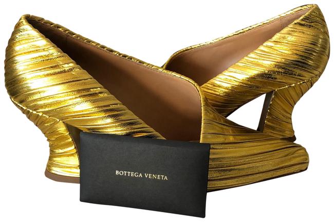 Bottega Veneta Gold Almond Pumps