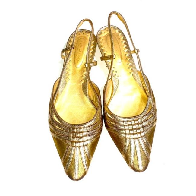 Bottega Veneta Gold MulesSlides