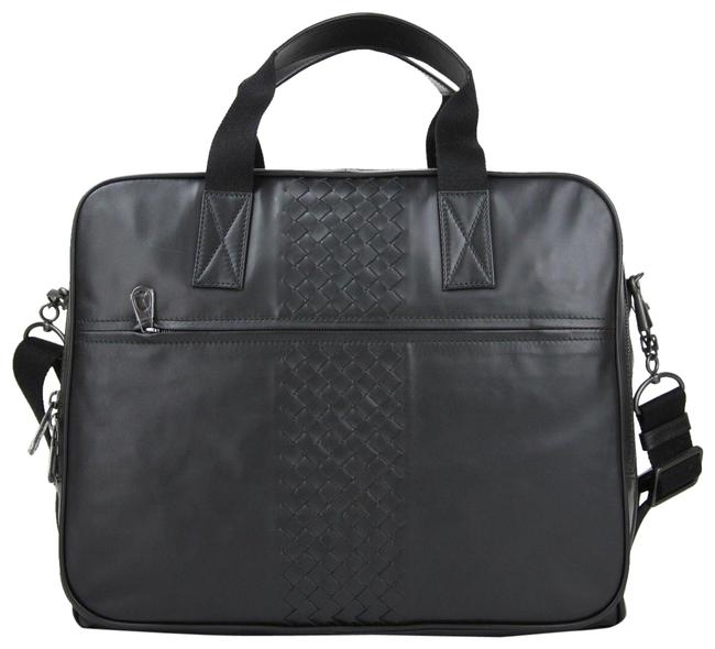 Bottega Veneta Intrecciato Luggage 468624 Black Leather WeekendTravel Bag