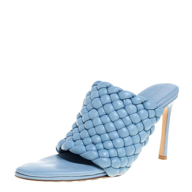 Bottega Veneta Light Blue Leather The Curve Slide405 Sandals