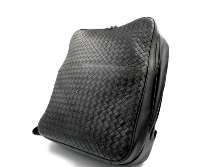 Bottega Veneta Nero Intrecciato Vn Black Leather Backpack