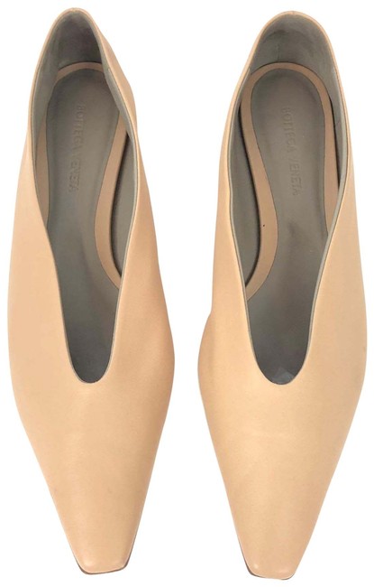 Bottega Veneta Neutral Ballet Almond Toe Im Flats