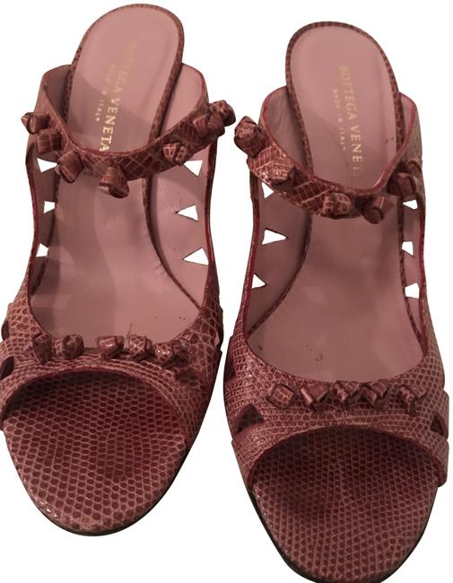 Bottega Veneta Pink Snake Sandals