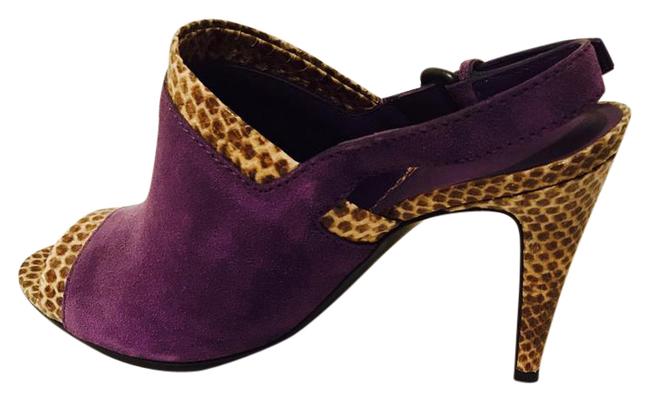 Bottega Veneta Purple Leather Snake Skin Pumps Wide
