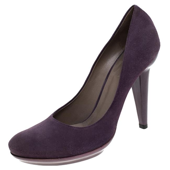Bottega Veneta Purple Suede Platform385 Pumps