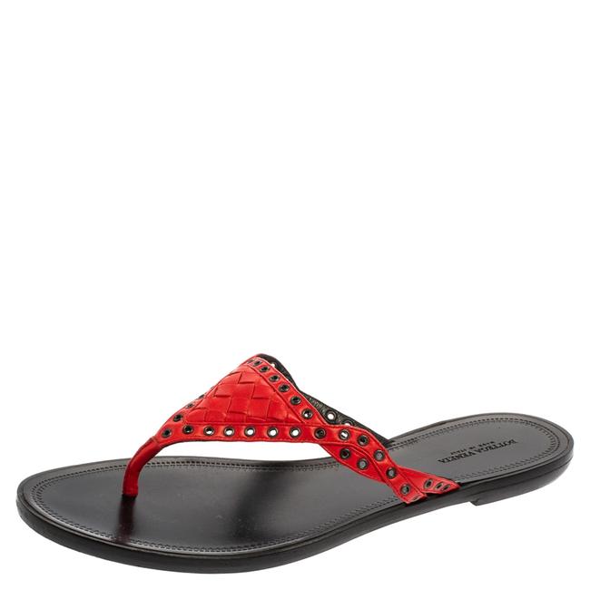 Bottega Veneta Red Intrecciato Leather40 Flats