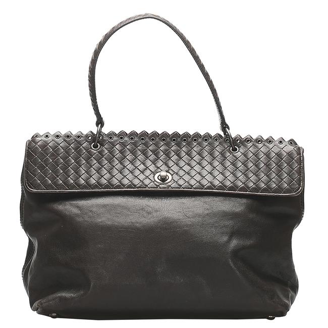 Bottega Veneta Shoulder Bag Black Intrecciato Leather Wristlet
