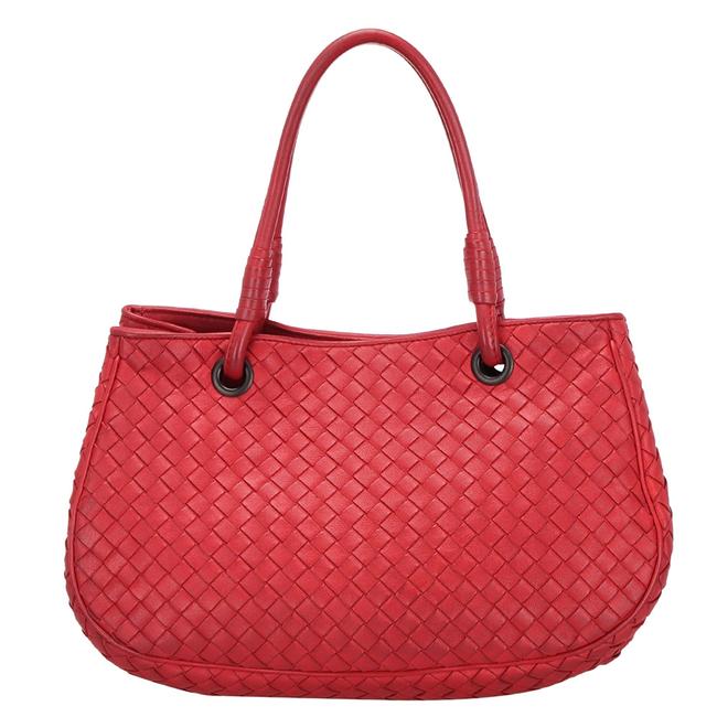 Bottega Veneta Shoulder Bag Red Intrecciato Leather Wristlet