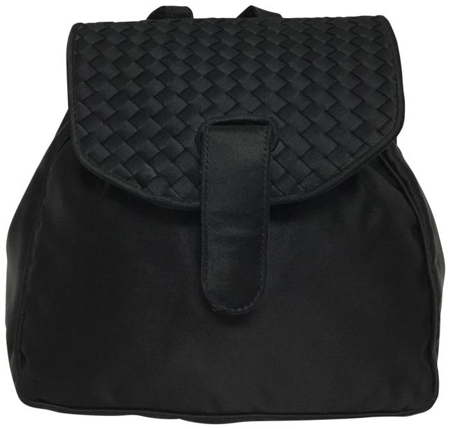 Bottega Veneta Small Black Silk Backpack