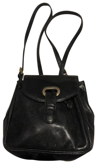 Bottega Veneta Small Black Snakeskin Leather Backpack
