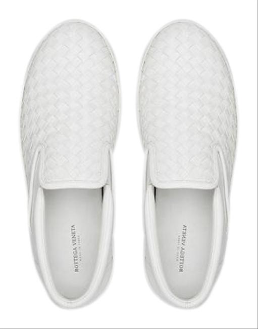 Bottega Veneta White Intrecciato Slip on Sneakers