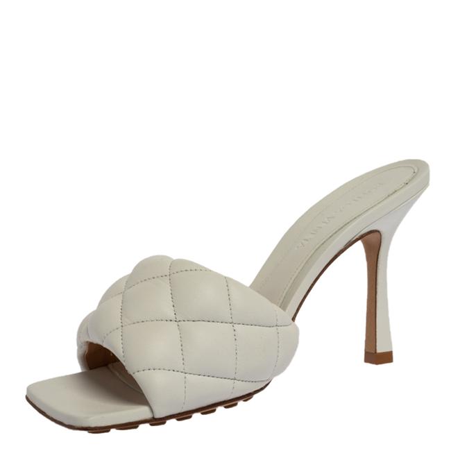 Bottega Veneta White Leather Padded Slide37 Sandals