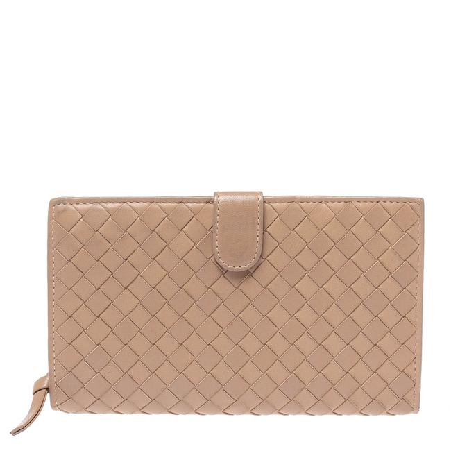 Bottega Veneta Beige Intrecciato Leather Bifold Continental Wallet