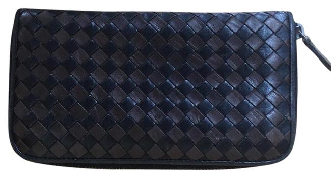 Bottega Veneta BlackBrown Zip Around Cuteeee Wallet