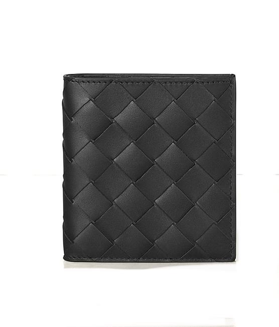 Bottega Veneta Black Bi fold In Blown up Intrecciato Wallet